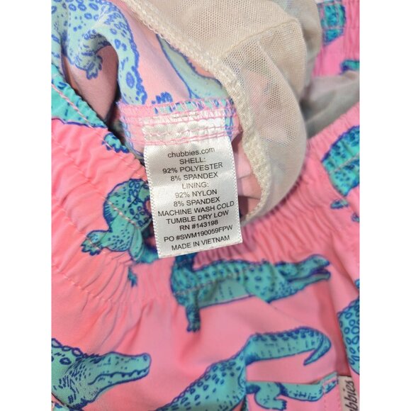 Chubbies Mens Pink 5" Swim Trunks Medium - Alligator Print - Picture 4 of 7